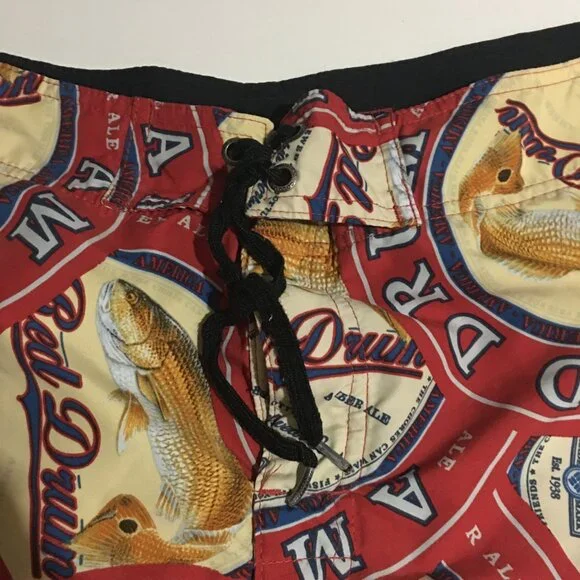 Columbia Men's Swim Trunks Board Shorts Size 40 Red Drum Ale Fish Responsibly - Picture 2 of 10